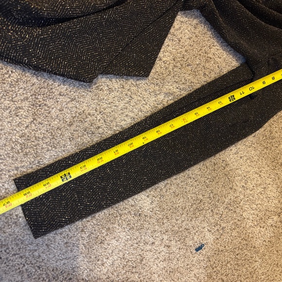 Blashe Black Metallic Shimmer Wrap Mini Dress Size M | Long Sleeve - Picture 7 of 14